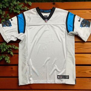 Nike NFL Carolina Panthers On Field Blank Football Jersey White Blue Men's 48